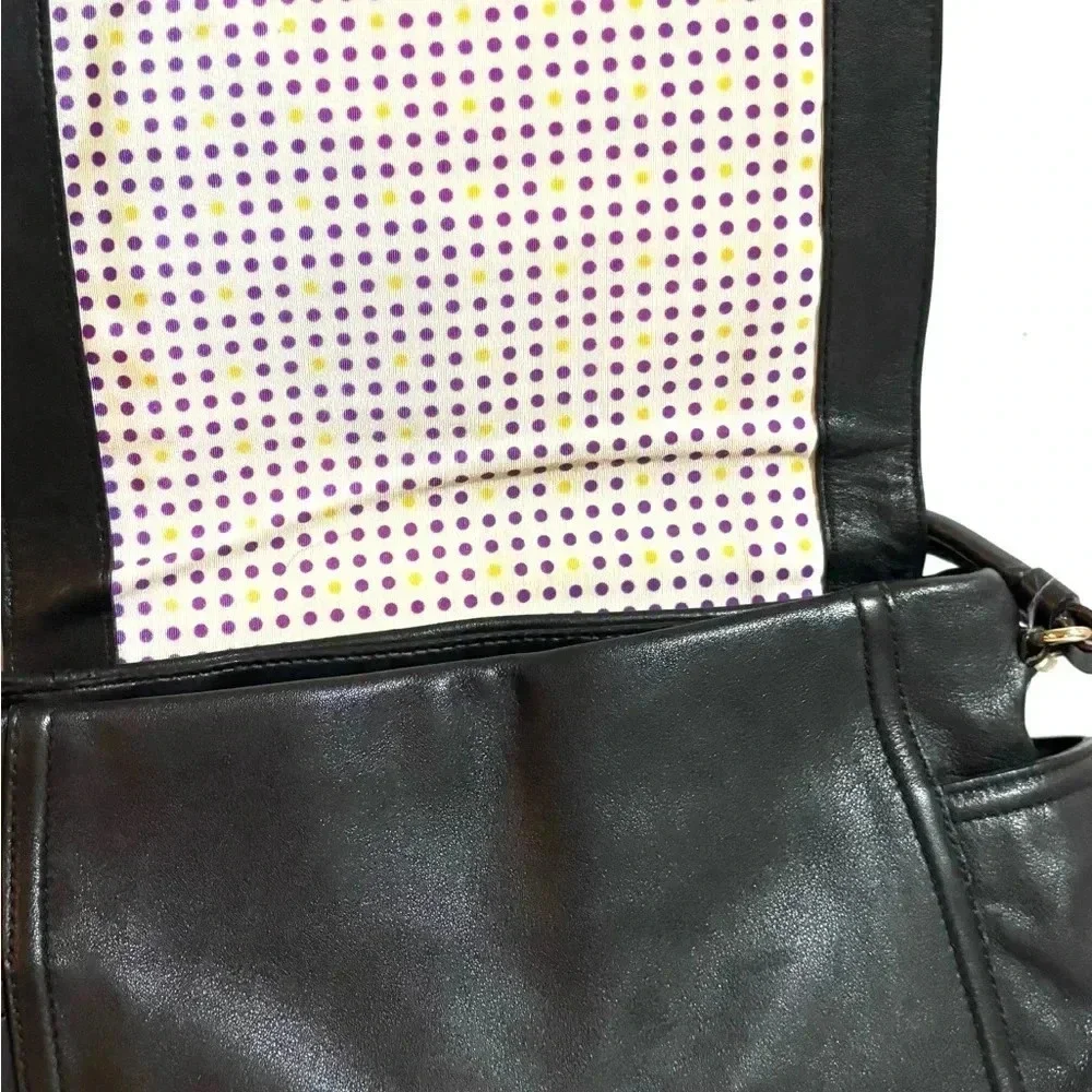 Kate spade black leather shoulder handbag